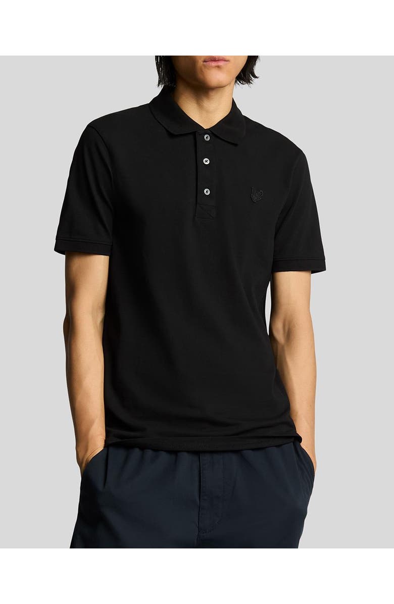 Lyle & Scott Tonal Eagle Polo Shirt, Alternate, color, Jet Black