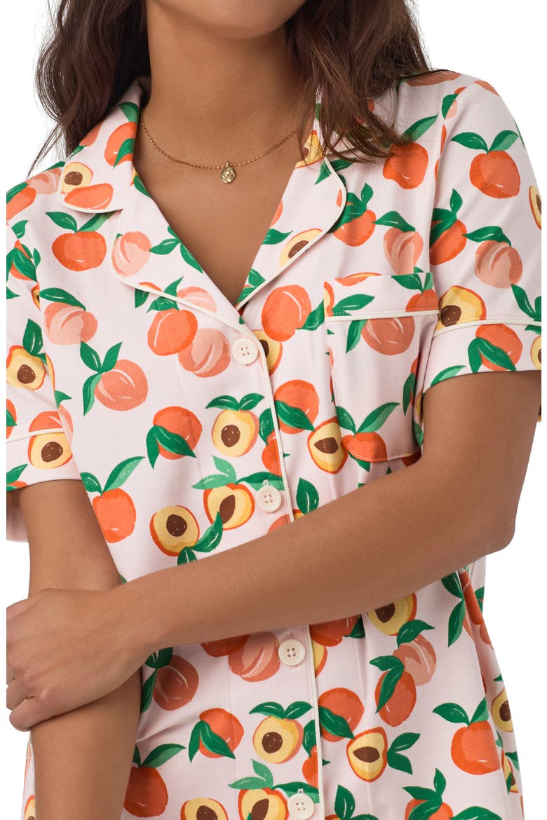 Print Stretch Organic Cotton Jersey Short Pajamas, Alternate, color, PEACHY KEEN