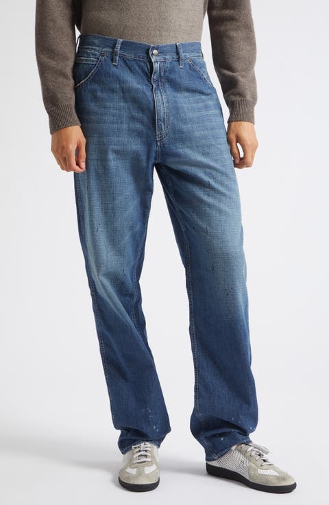 Stained Straight Leg Jeans