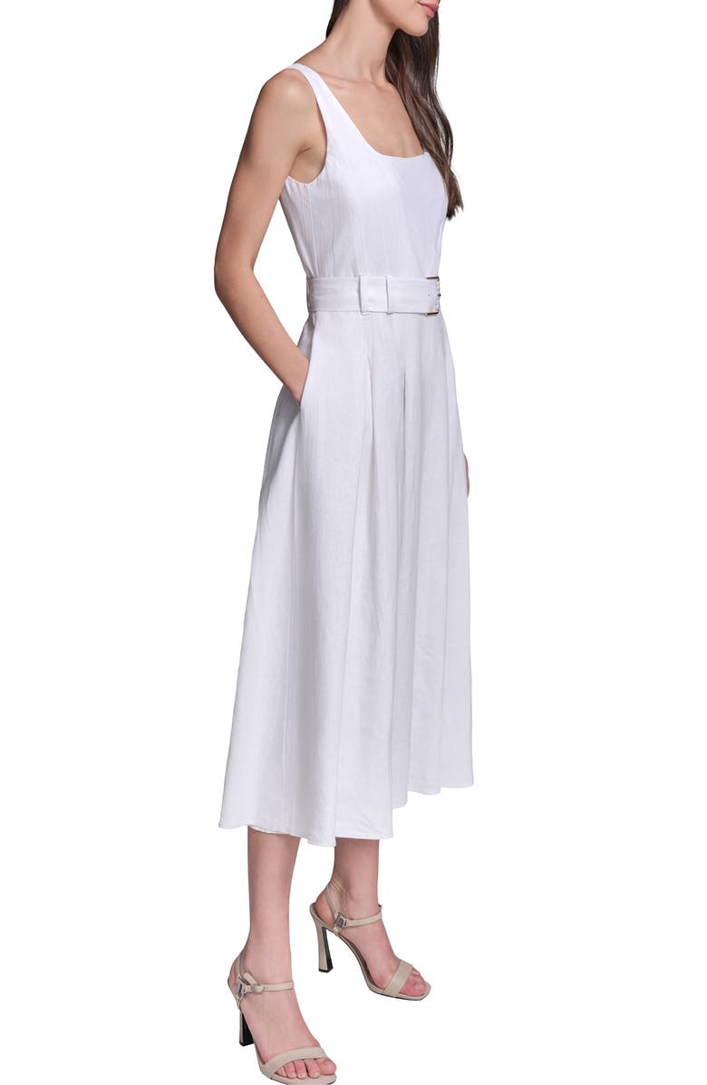 KARL LAGERFELD Belted Fit & Flare Dress, Alternate, color, 