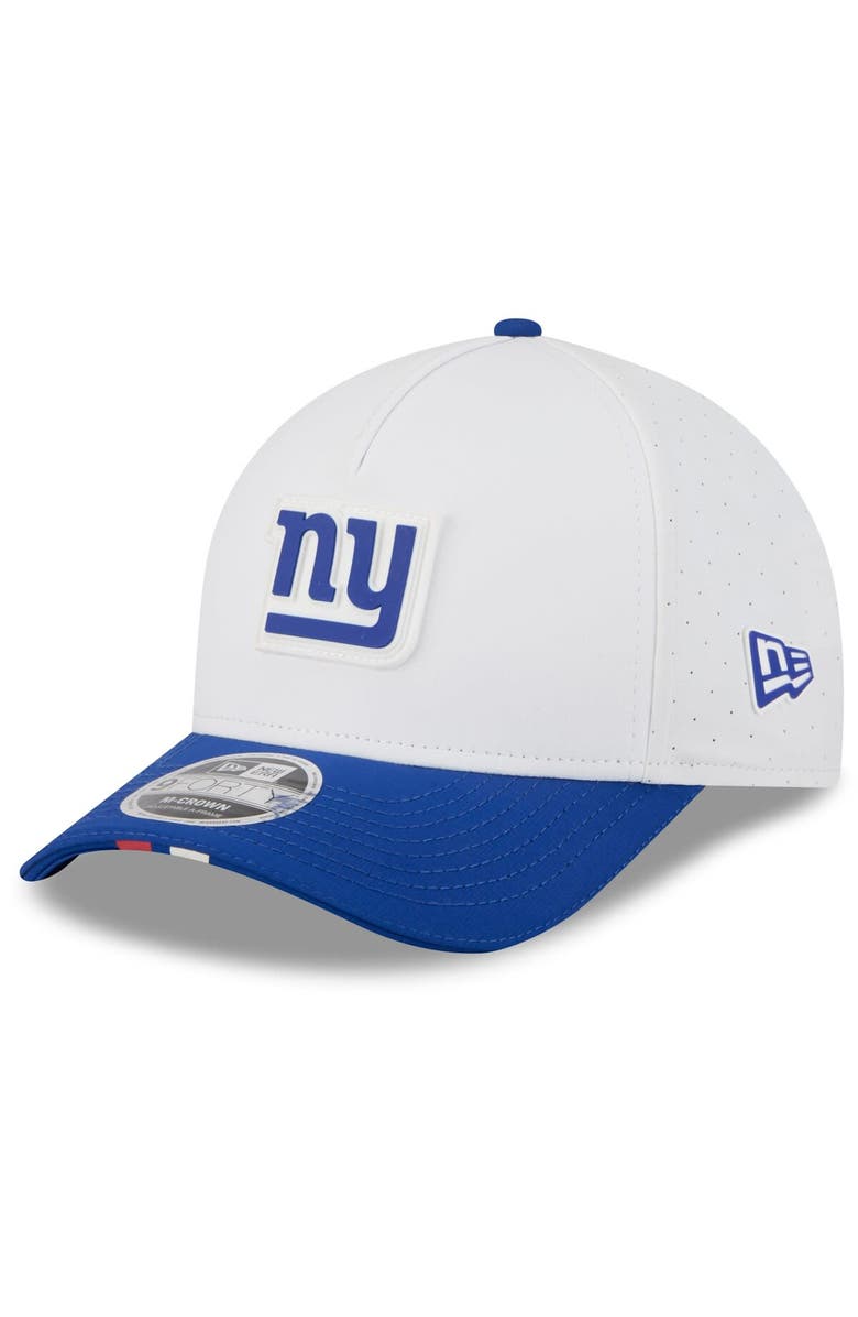 New Era Men's New Era White/Royal New York Giants 2025 NFL Training Camp A-Frame 9FORTY Adjustable Hat, Main, color, White