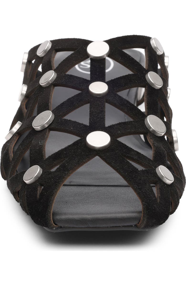 Ash Bone Studded Cutout Slide Sandal, Alternate, color, Black