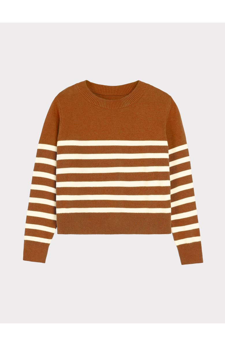 Kettlewell Long Sleeve Boxy Stripe Crew Sweater, Alternate, color, Ginger & Soft White