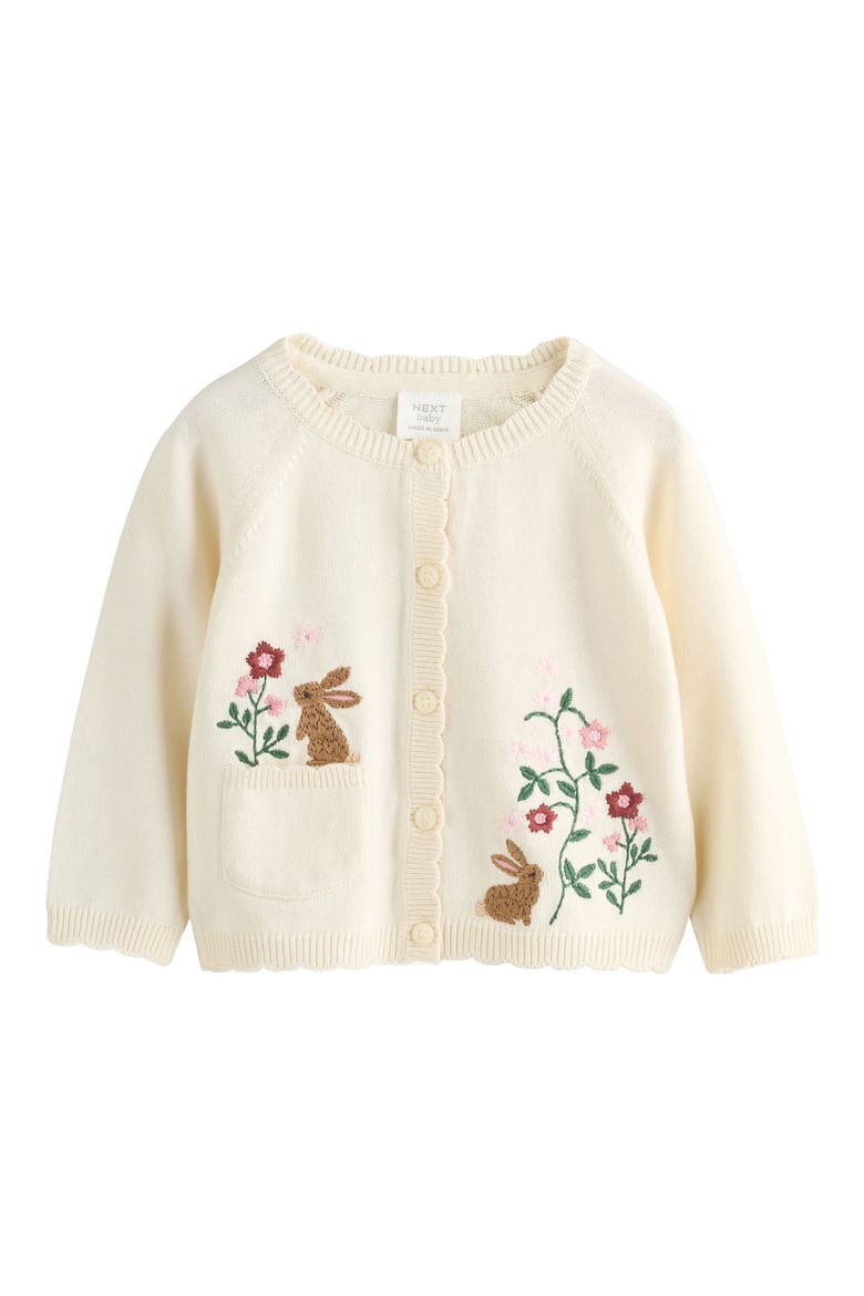 Kids' Embroidered Cotton Cardigan, Main, color, NEUTRAL