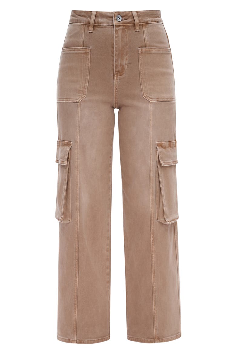 High Waist Wide Leg Cargo Jeans, Alternate, color, VINTAGE KHAKI