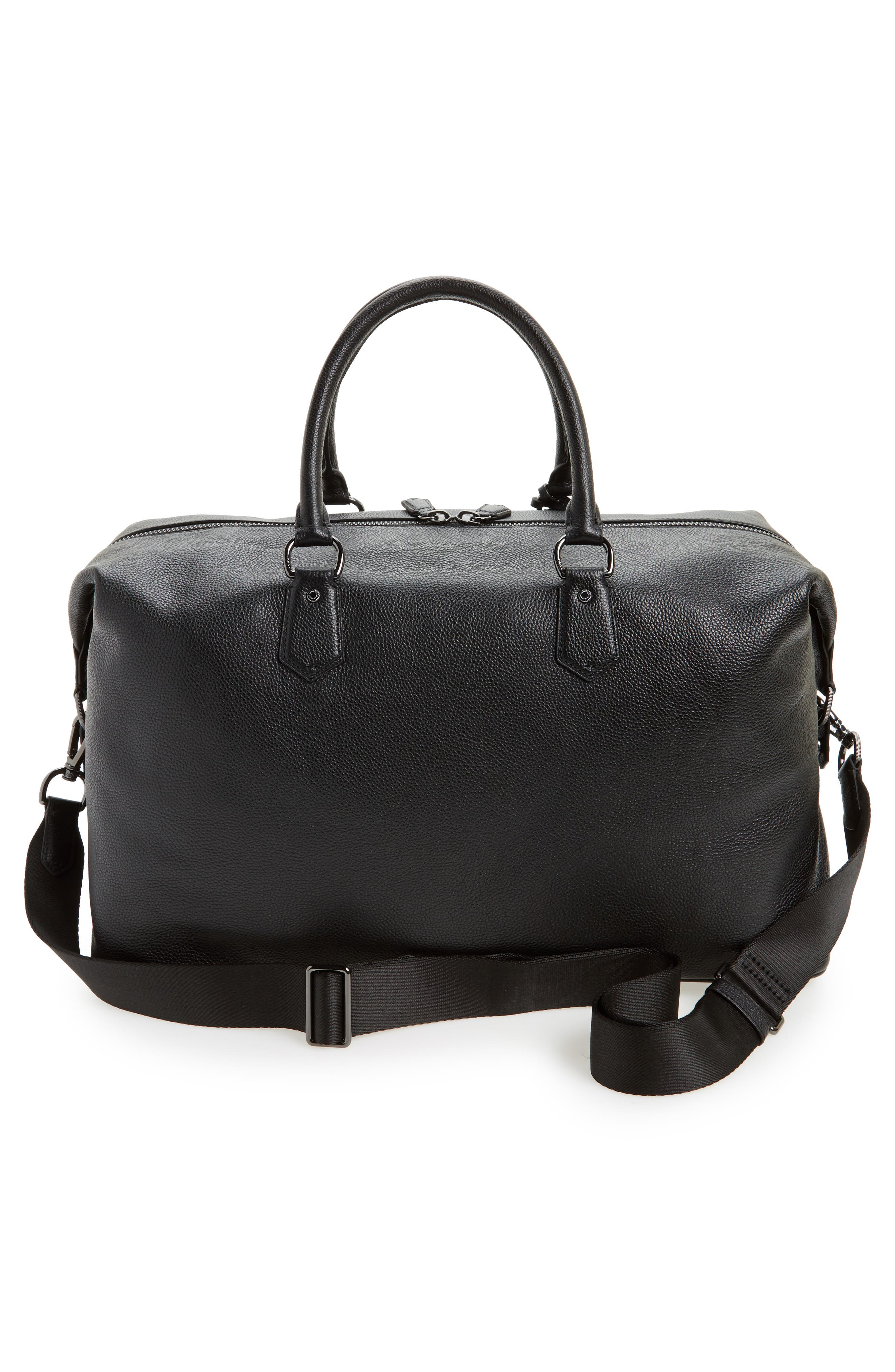 Polo Ralph Lauren Pebbled Leather Duffel Bag, Alternate, color, 