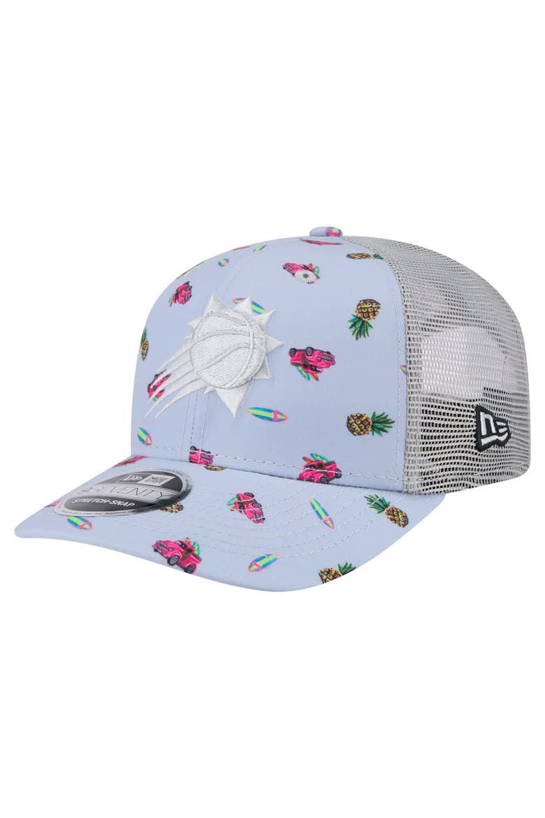 Men's New Era Light Blue/Gray Phoenix Suns Adventure Aloha Pattern 9SEVENTY Stretch-Snap Hat, Main, color, Light Blue