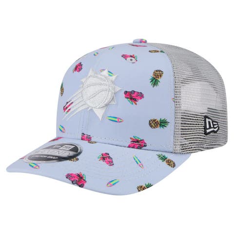Men's New Era Light Blue/Gray Phoenix Suns Adventure Aloha Pattern 9SEVENTY Stretch-Snap Hat