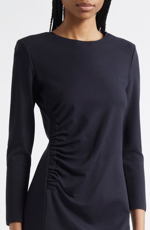 Emporio Armani Milan Ruched Long Sleeve Minidress In Navy