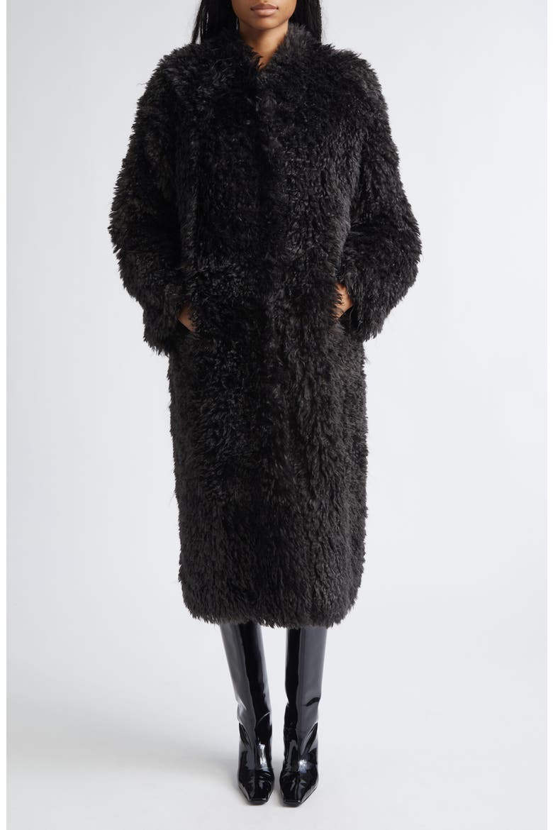 Carolina Faux Shearling Coat, Main, color, SMOKE GREY