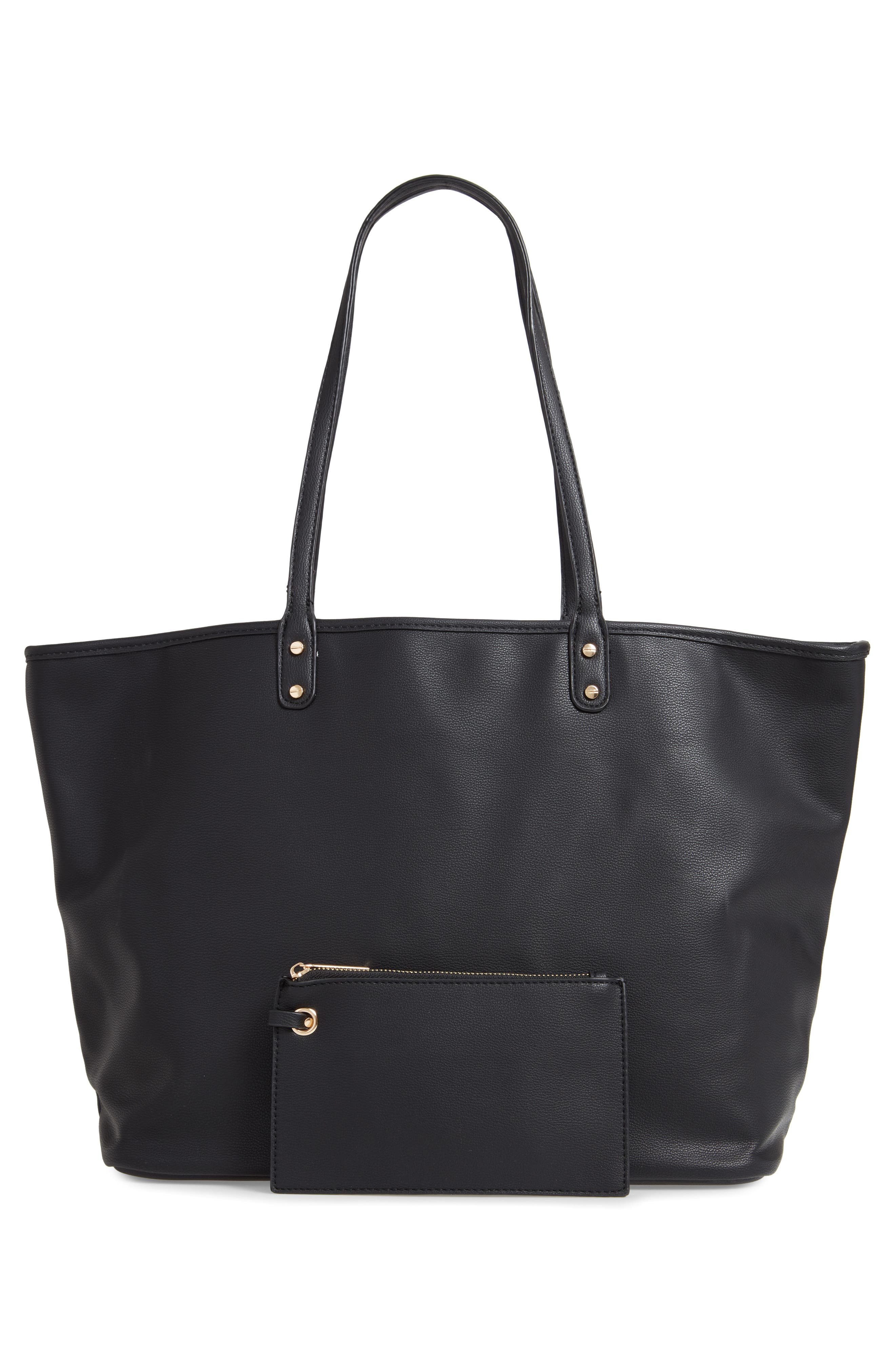 Mali + Lili Reversible Vegan Leather Tote, Alternate, color, 