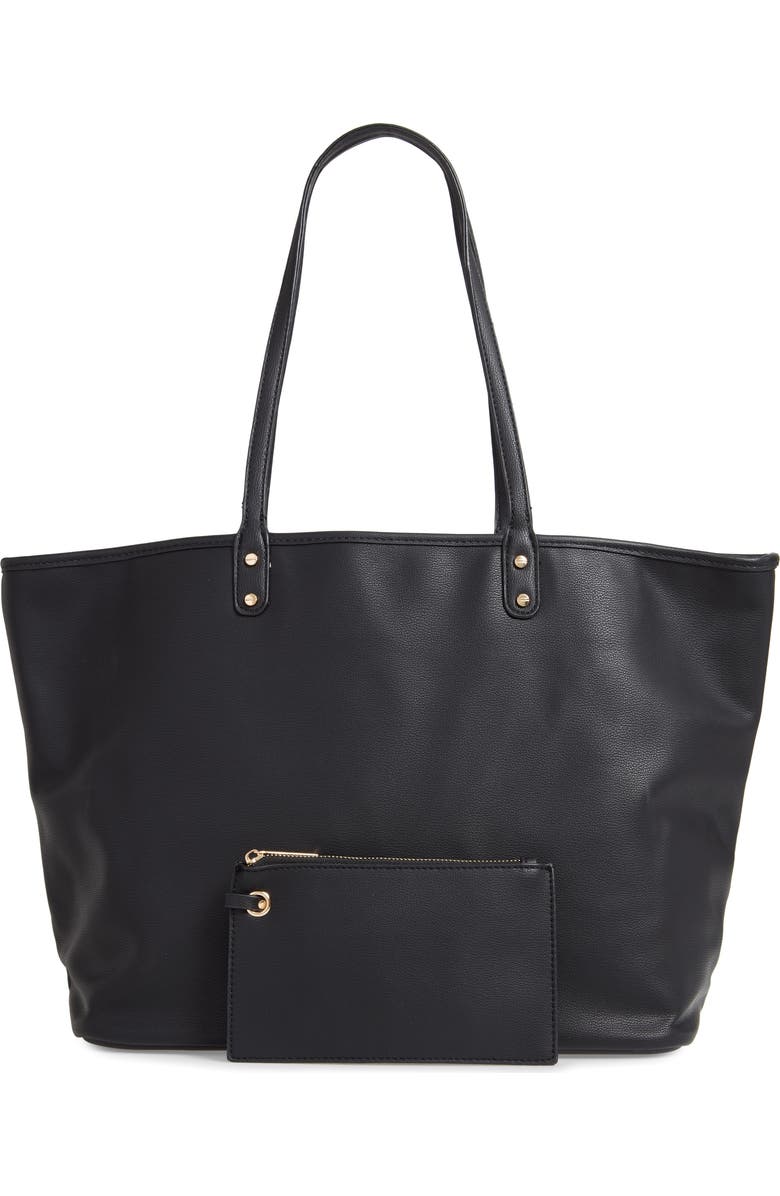 Mali + Lili Reversible Vegan Leather Tote, Alternate, color,