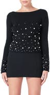 Endless Rose Imitation Pearl Embellished Sweater