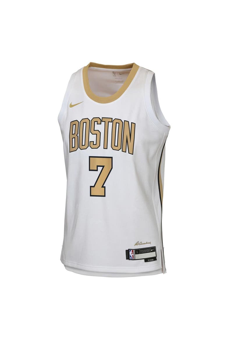 Youth Nike Jaylen Brown White Boston Celtics 2025/26 City Edition Swingman Jersey, Alternate, color, White