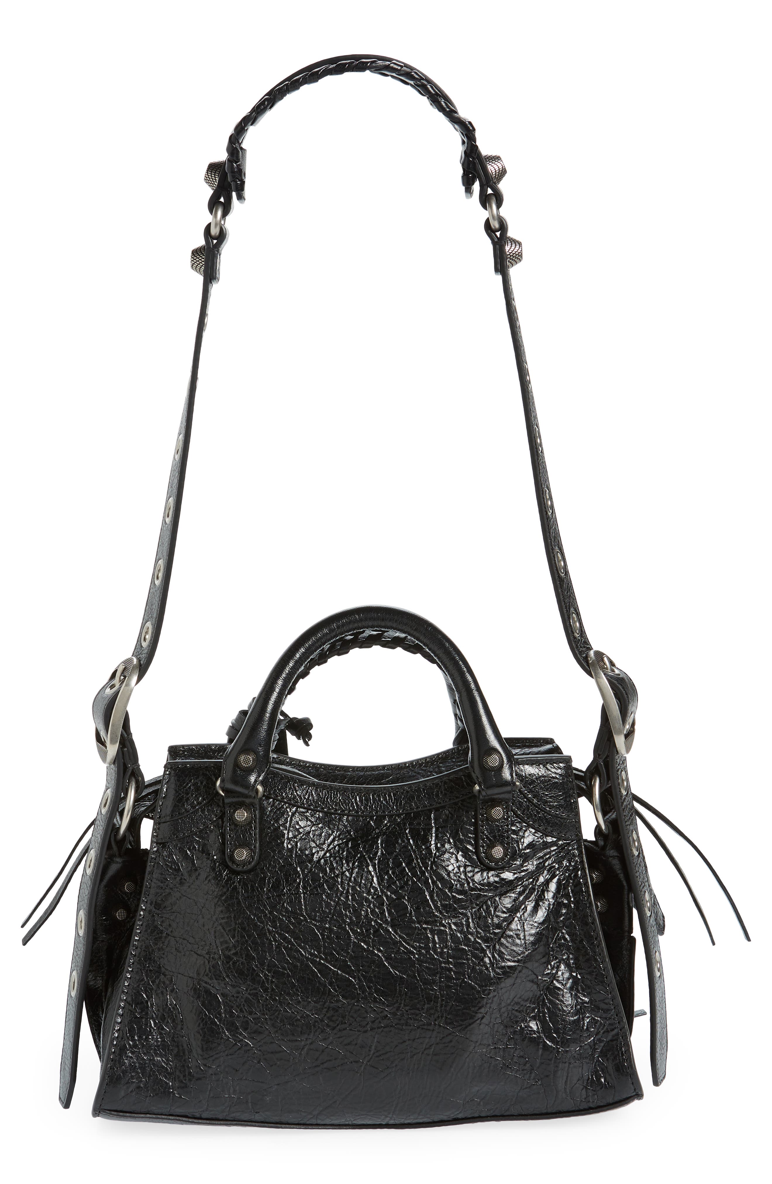 Balenciaga Extra Small Neo Cagole Leather Top Handle Bag, Alternate, color, 