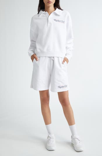 '94 Racquet Club Long Sleeve Cotton Crop Graphic Polo Sweatshirt