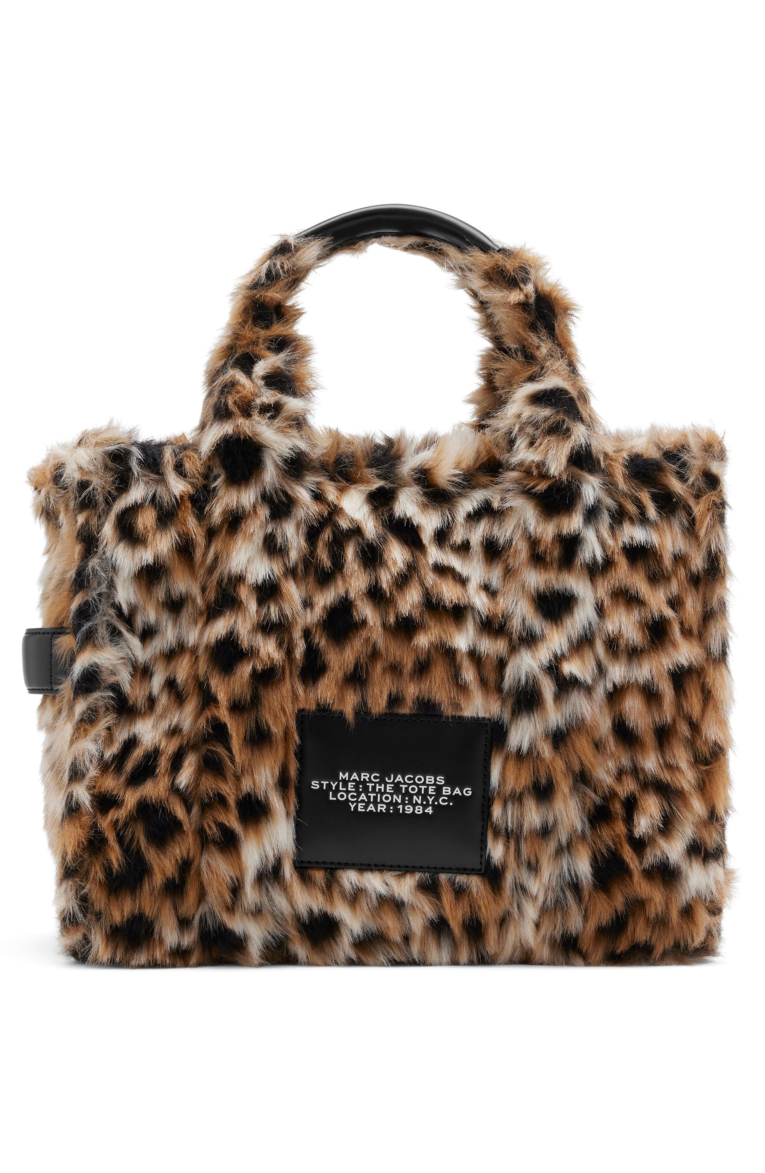 The Medium Faux Fur Tote, Alternate, color, BROWN MULTI