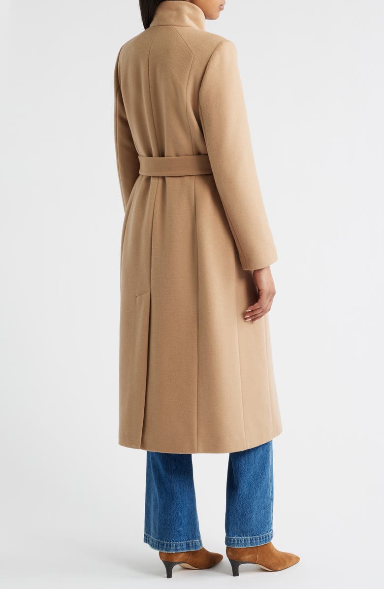 Sam Edelman Stand Collar Wrap Coat, Alternate, color, Camel