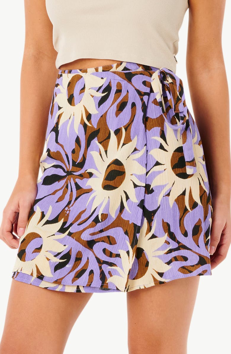 Rip Curl Sun Drenched Wrap Skirt, Alternate, color, Purple