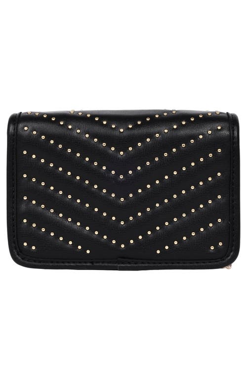 True Religion Horseshoe Multi Stud Flap Crossbody In Black