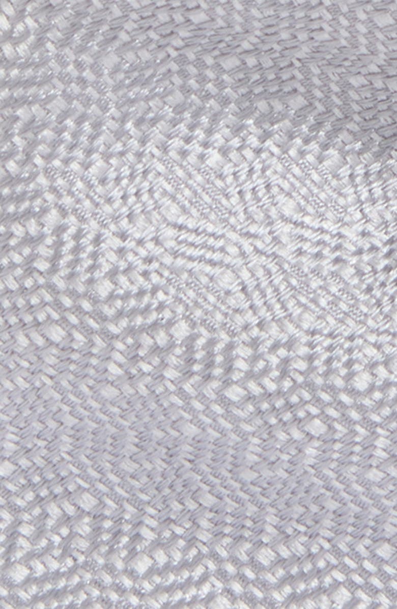 David Donahue Micropattern Silver Silk Bow Tie, Alternate, color,