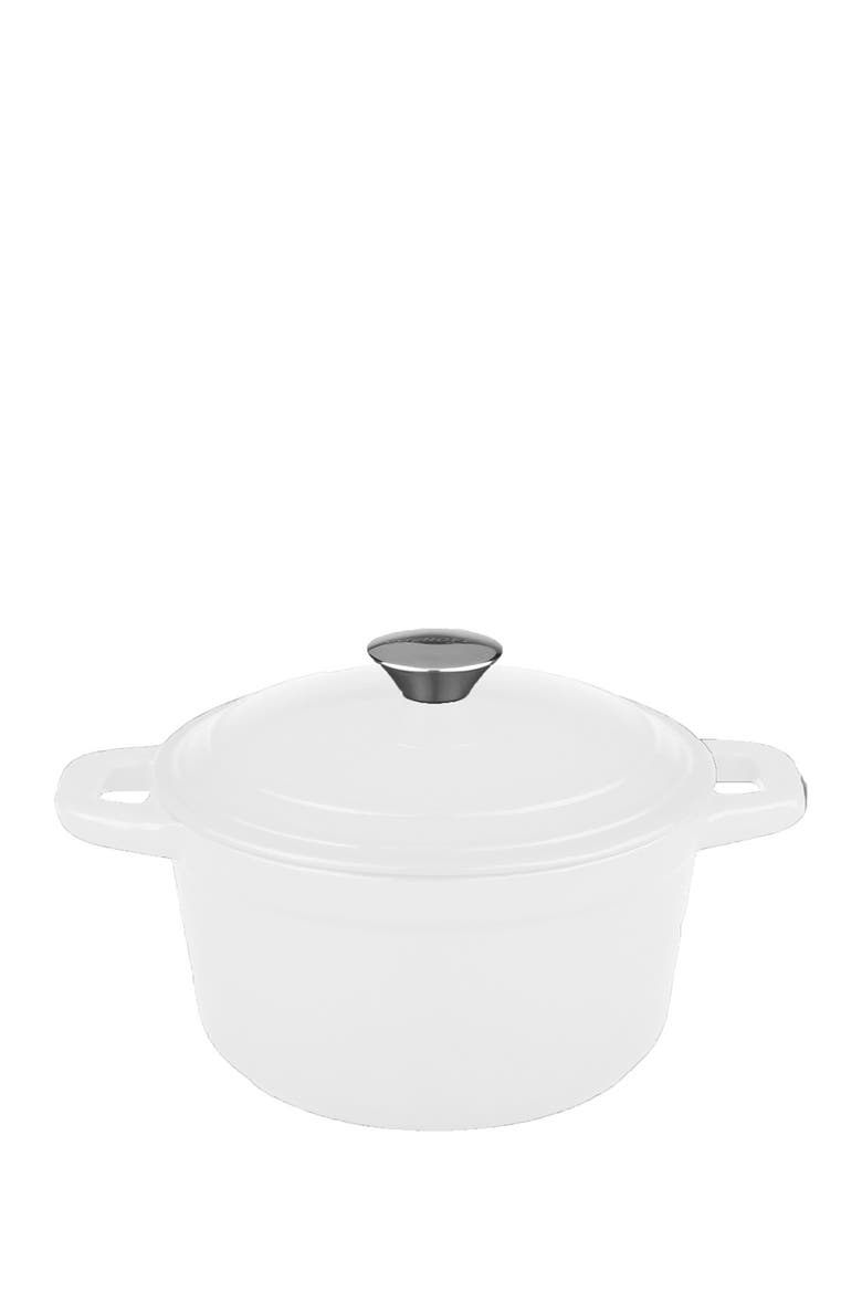 White Neo 3 Qt Cast Iron Covered Dutch Oven, Main, color, WHITE
