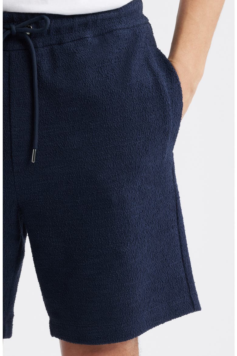 Leoni Drawstring Cotton Terry Cloth Shorts, Alternate, color, DARK BLUE