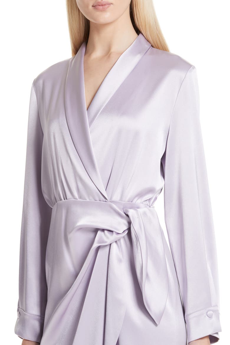 Siwa Satin Wrap Dress, Alternate, color, LILAC