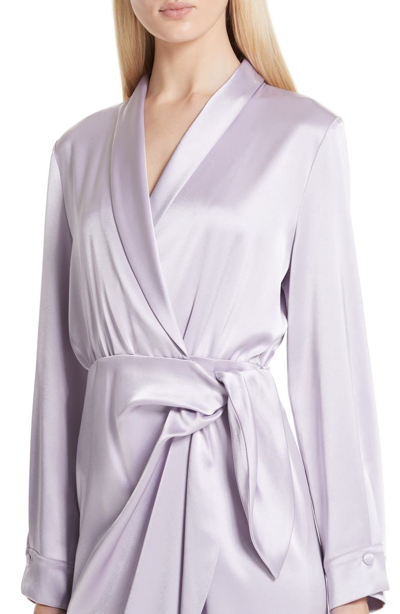 Nanushka Siwa Satin Wrap Dress, Alternate, color, 