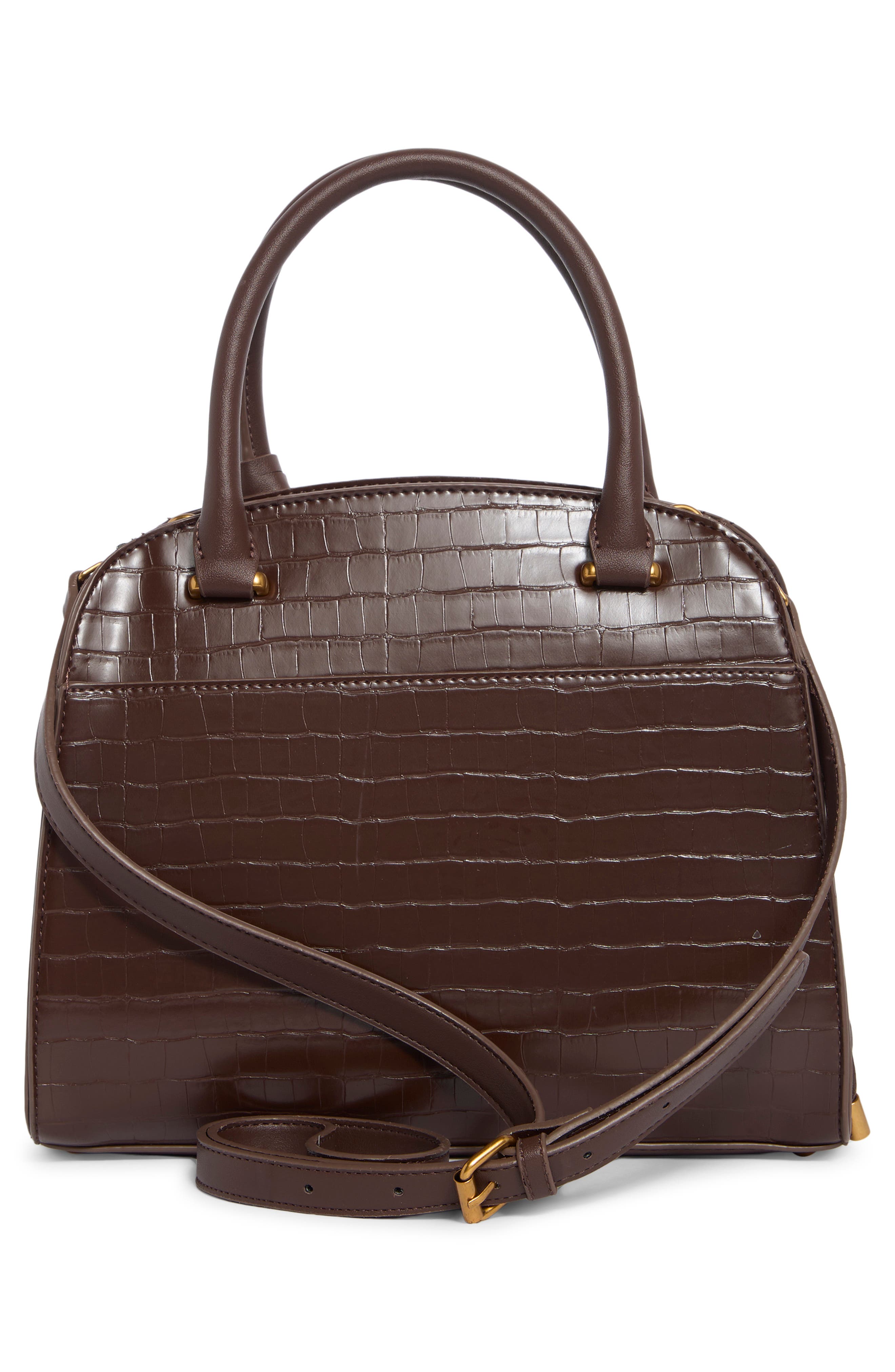 Steve Madden Donegal Satchel, Alternate, color, Chocolate Croco