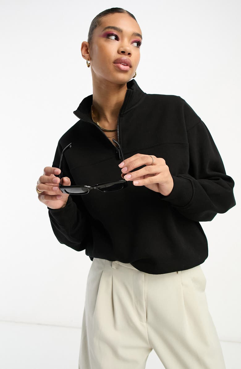 ASOS DESIGN Half Zip Sweatshirt, Main, color, 