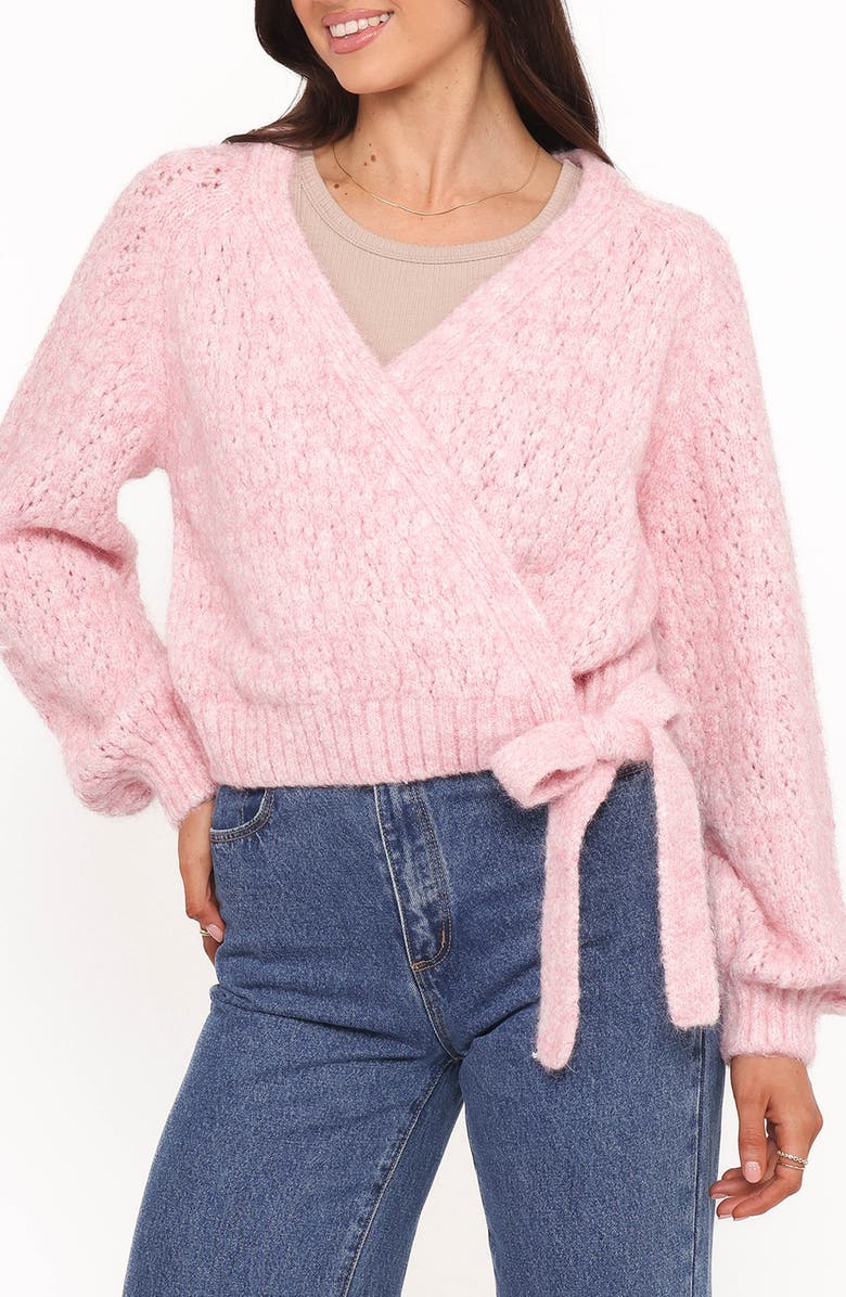Petal & Pup Etta Wrap Cardigan, Alternate, color, Pink