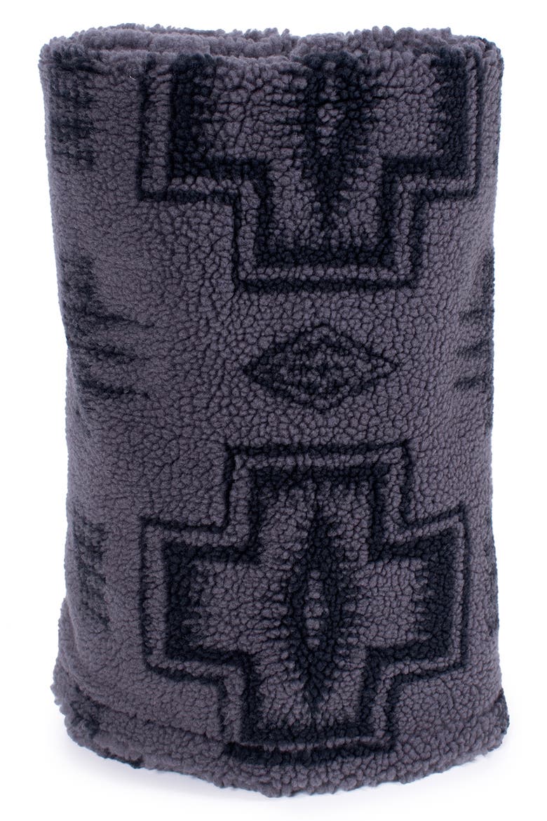 High Pile Fleece Crate Blanket, Main, color, HARDING TONAL GRAY