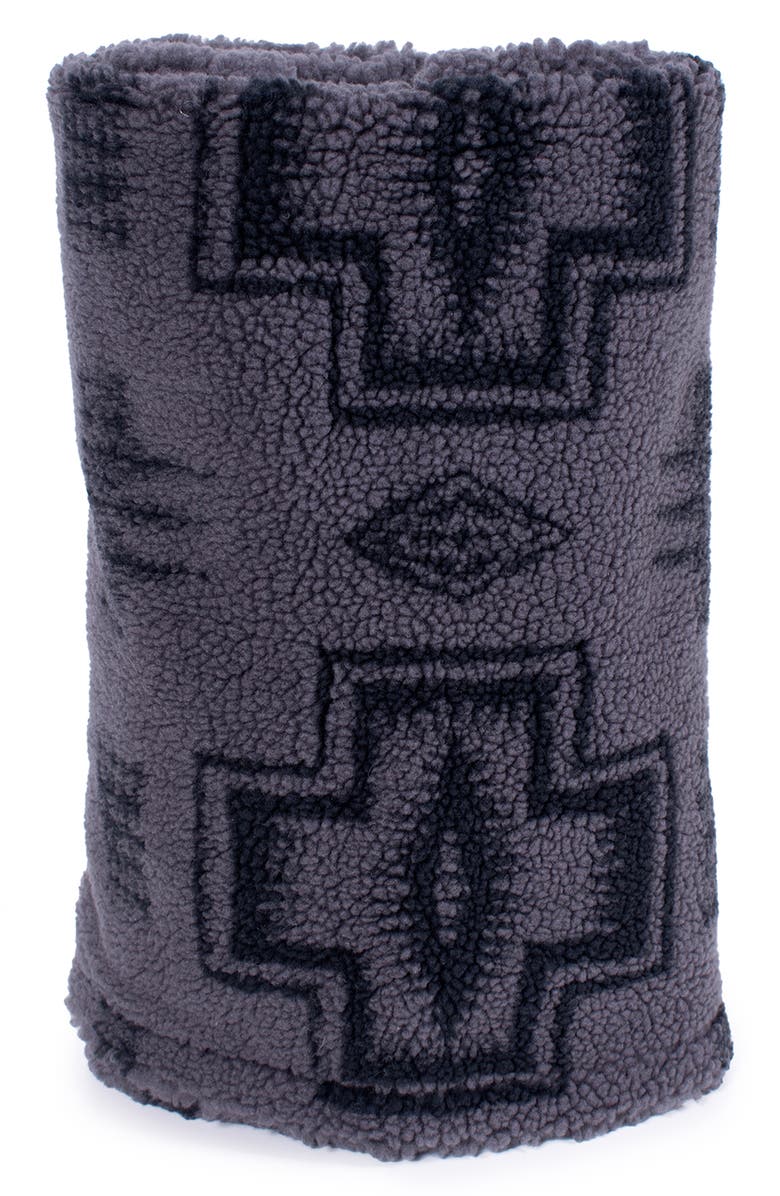 Pendleton High Pile Fleece Crate Blanket, Main, color, Harding Tonal Gray