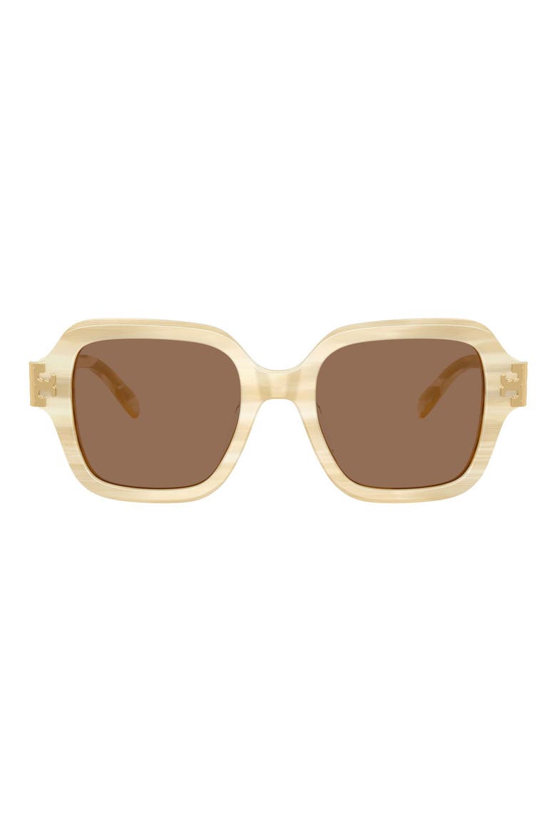 51mm Square Sunglasses, Main, color, IVORY HORN / BROWN