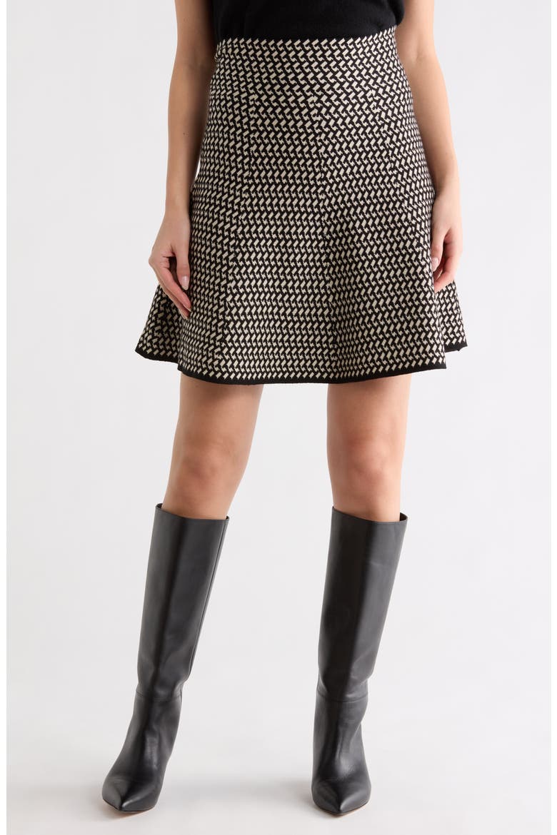 Mini Sweater Skirt, Main, color, BLACK/ BONE HOOK