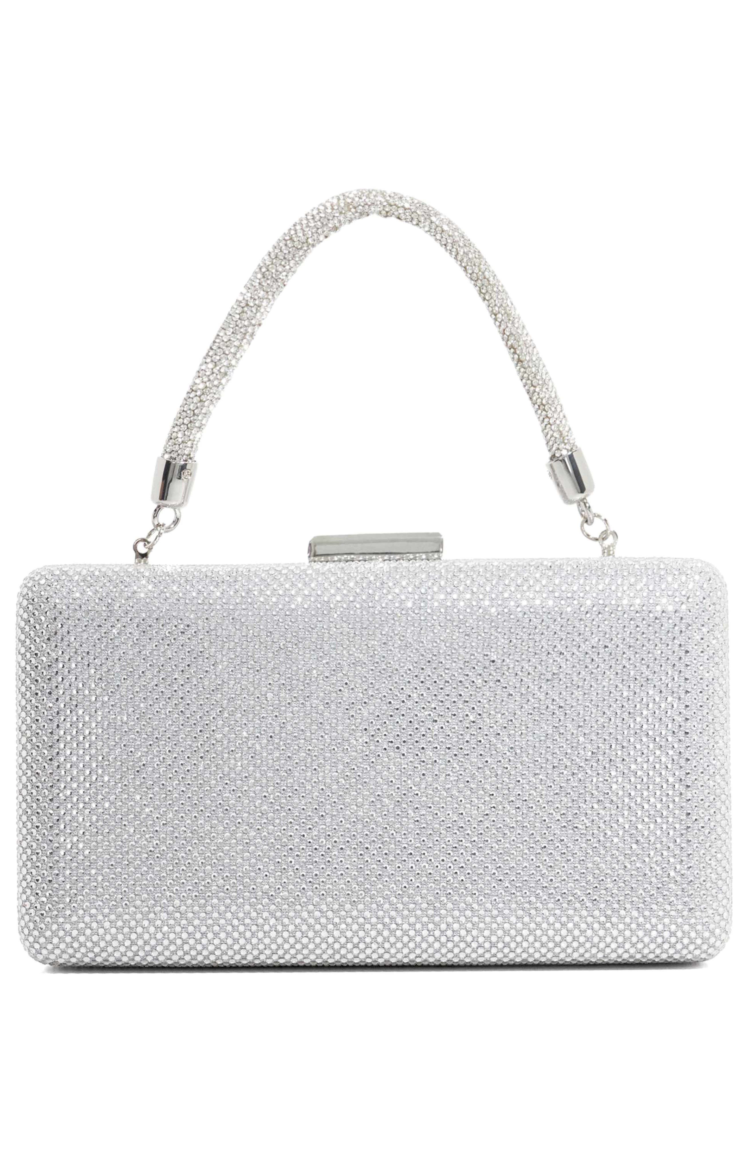 Dune London Beaut Top Handle Frame Clutch, Alternate, color, Silver