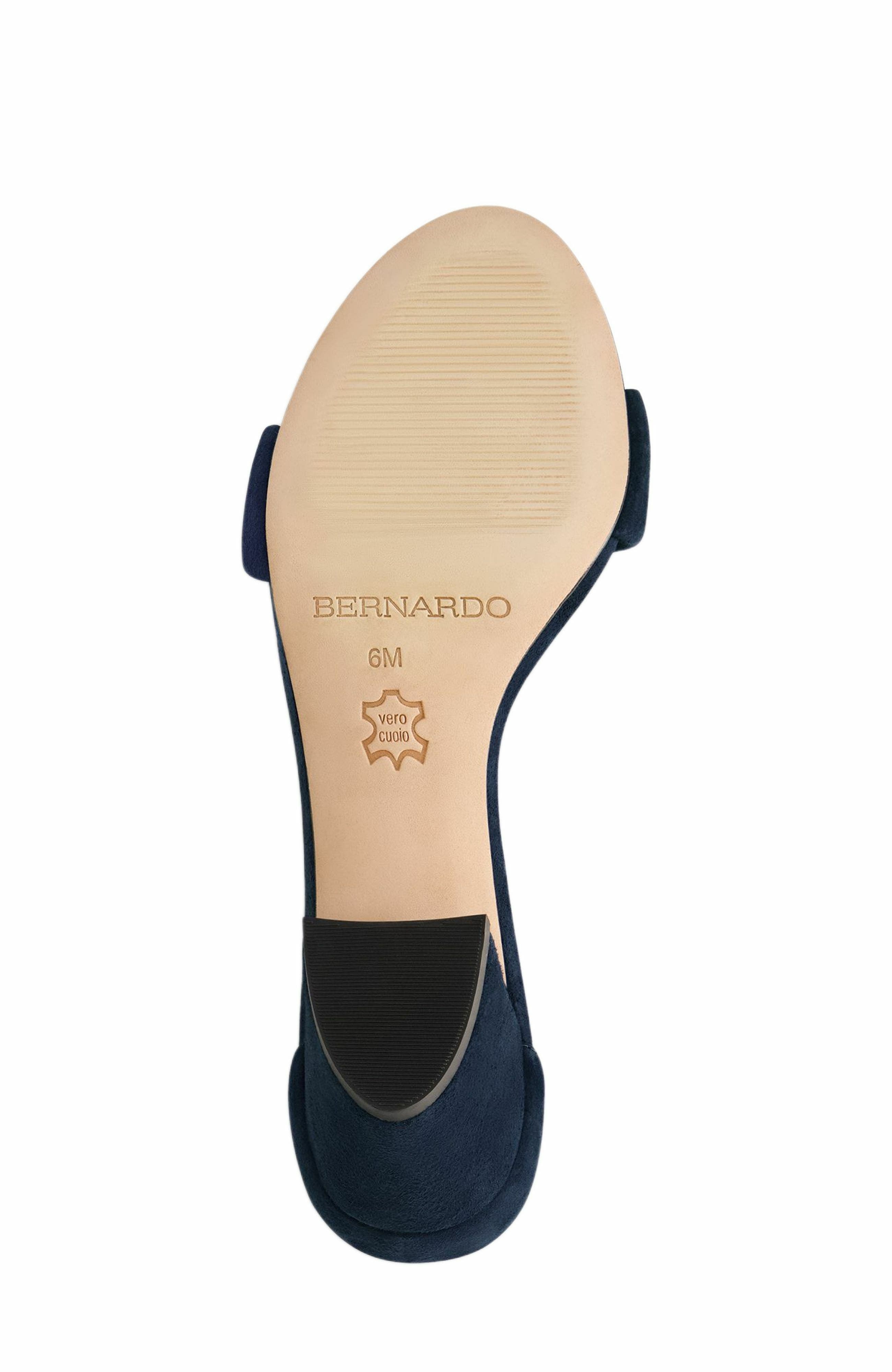 Bernardo Footwear Bowie Ankle Strap Heeled Sandal, Alternate, color, Dark Navy