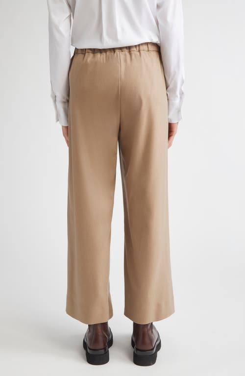 Max Mara Flora Stretch Virgin Wool Drawstring Pants In Brown