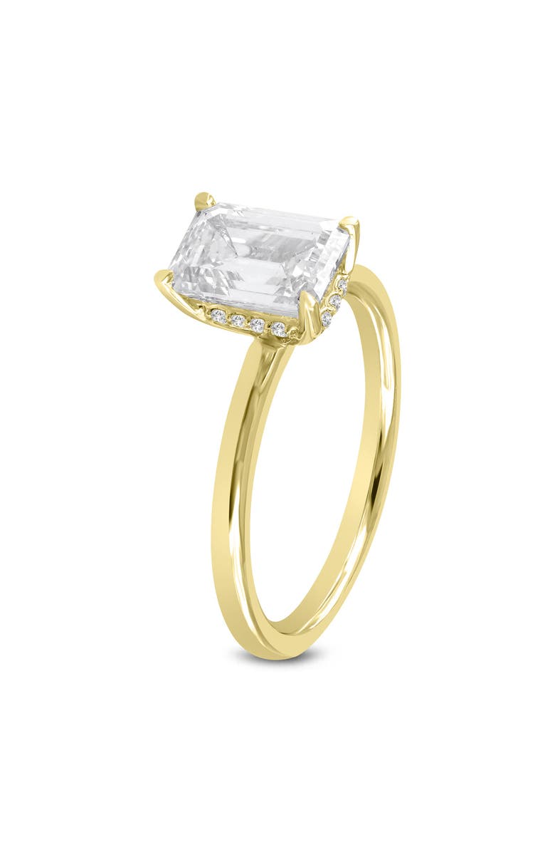 LuvMyJewelry Delphine 14K Yellow Gold Emerald Cut Lab Grown Diamond Hidden Halo Engagement Ring - 2.1 ct, Alternate, color, 14K Yellow Gold
