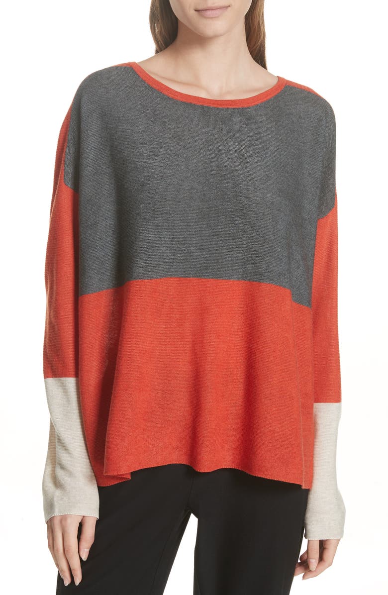 Eileen Fisher Colorblock Sweater, Main, color,