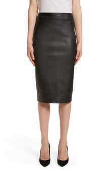 Theory Leather Skinny Pencil Skirt