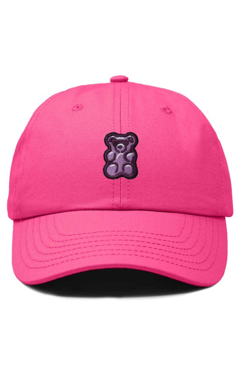 Dalix Purple Gummy Embroidered Cap In Hot Pink