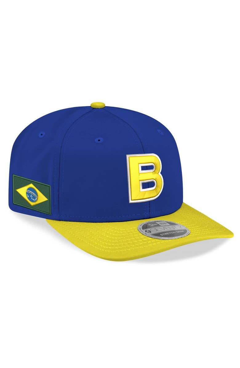 New Era Men's New Era  Blue Brazil Baseball 2026 World Baseball Classic 9SEVENTY Stretch-Snap Hat, Main, color, 