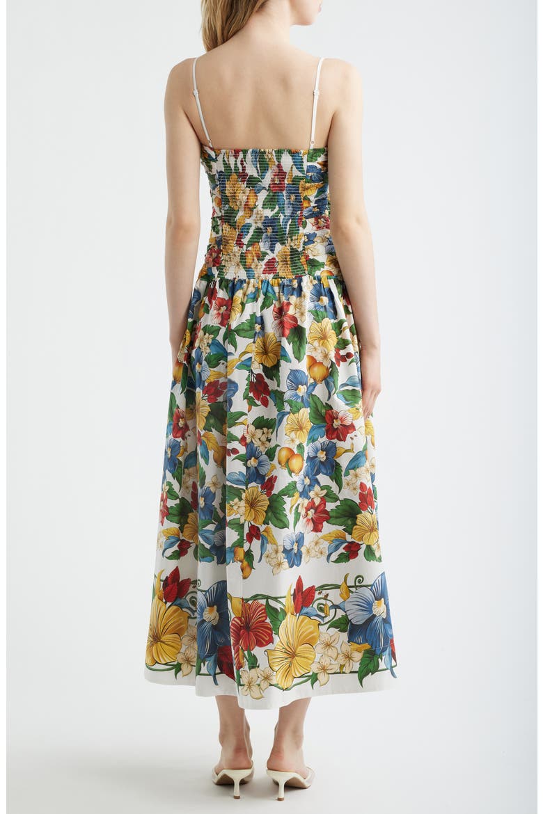 Tropi Ruched Maxi Sundress, Alternate, color, TROPI OFF-WHITE