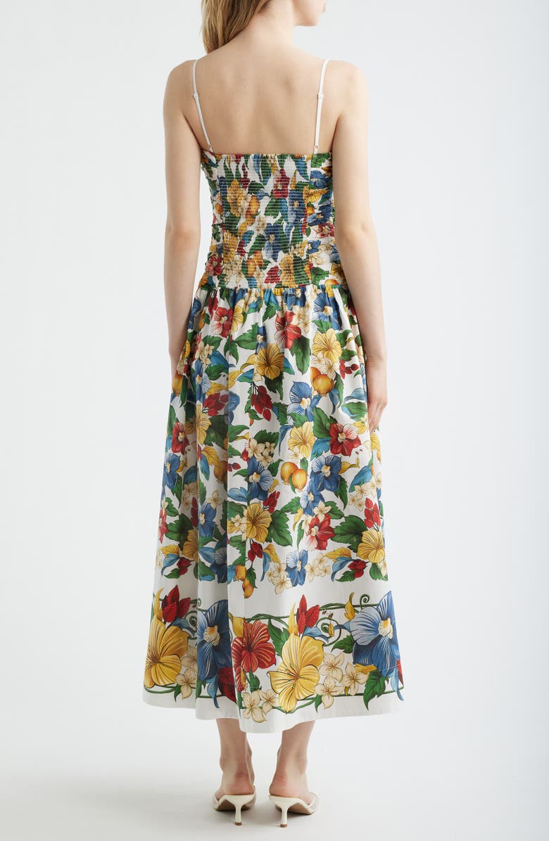 FARM Rio Tropi Ruched Maxi Sundress, Alternate, color, Tropi Off-White