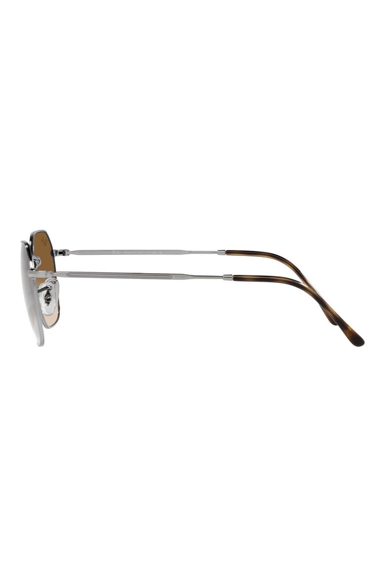 55mm Gradient Geometric Sunglasses, Alternate, color, GUNMETAL