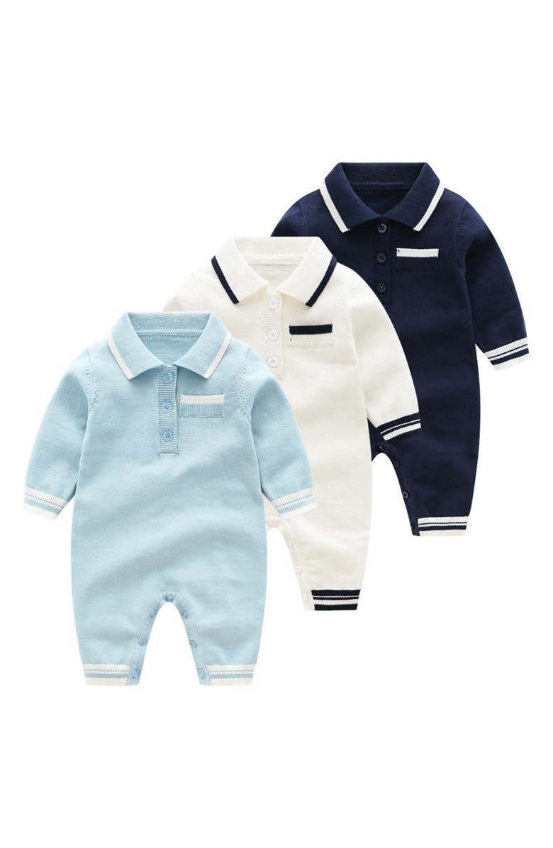 Ashmi & Co. Winston Knit Cotton Romper, Alternate, color, White