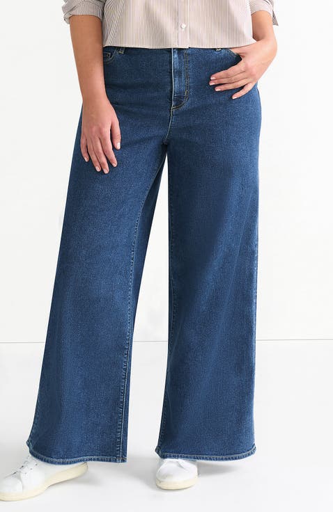 Plus Size Recover Denim High Rise Extra Wide Leg Jeans