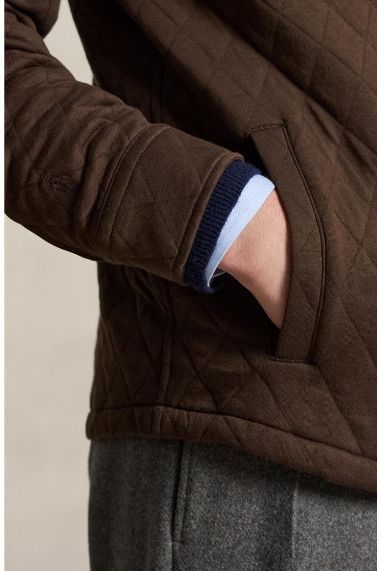 Quilted Jersey Knit Shirt Jacket, Alternate, color, NUTMEG BRW